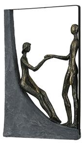 Holding Hands Poly Design Sculpture In Antique Bronze And Grey