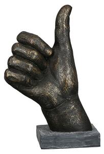 Thumbs Up Poly Design Sculpture In Antique Bronze And Grey