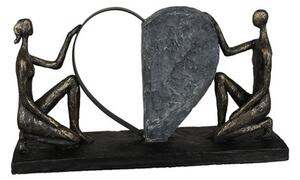 Affair Of Heart Poly Design Sculpture In Antique Bronze And Grey