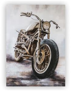 Custom Bike 3D Picture Canvas Wall Art In Silver And Grey