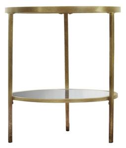 Hobson Clear Glass Side Table With Champagne Frame