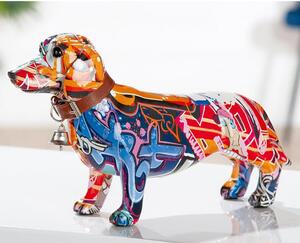 Dachshund Pop Art Poly Small Design Sculpture In Multicolor