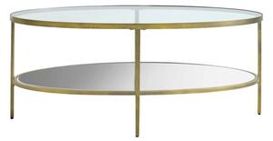 Hobson Clear Glass Coffee Table With Champagne Frame