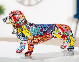 Dachshund Pop Art Poly Large Design Sculpture In Multicolor