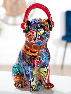 Dog Music Pop Art Poly Design Sculpture In Multicolor