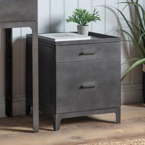 Ottistra Wooden Office Pedestal With 2 Drawers In Dark Grey