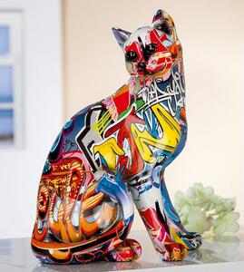 Cat Pop Art Poly Design Sculpture In Multicolor