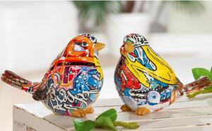 Bird Pop Art Poly Set Of 2 Design Sculpture In Multicolour