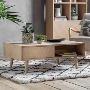 Melino Wooden Coffee Table With 2 Drawers In Mat Lacquer