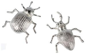 Beetles Aluminium Set Of 2 Design Sculpture In Antique Silver