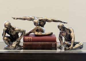 Workout Poly Set Of 3 Design Sculpture In Antique Bronze