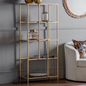 Custer Clear Glass Display Unit With Champagne Metal Frame