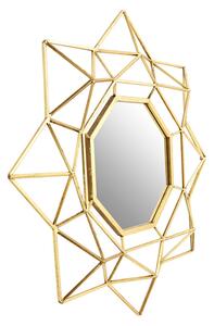 Farota Large Geometric Design Wall Mirror In Champagne Frame