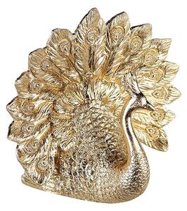 Peacock Poly Design Sculpture In Antique Gold