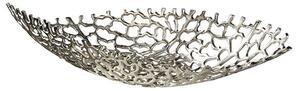 Twirl Aluminium Large Decorative Bowl In Antique Silver