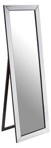 Emtin Rectangular Floor Standing Cheval Mirror In Silver Frame