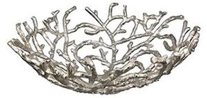 Twigs Aluminium Small Decorative Bowl In Antique Silver