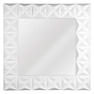 Necro Square High Gloss Wall Bedroom Mirror In White Frame