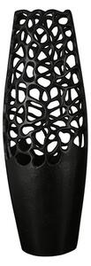 Crackly Aluminium Small Decorative Vase In Matt Black