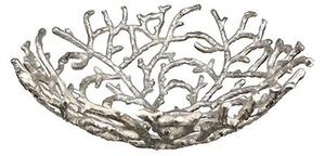 Twigs Aluminium Large Decorative Bowl In Antique Silver