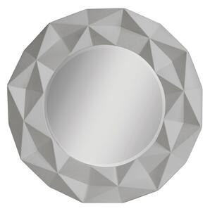 Necro Round High Gloss Wall Bedroom Mirror In Grey Frame