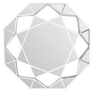 Martico Faceted Octagonal Wall Bedroom Mirror In Silver Frame