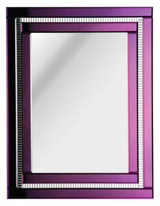 Nancy Rectangular Art Deco Style Wall Mirror In Purple