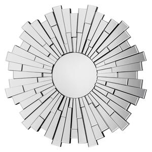 Glitacoz Round Wall Mirror In Silver Glass Frame