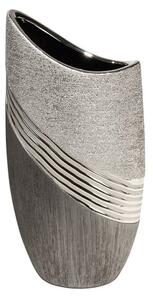 Bridgetown Ceramic Small Deco Vase In Grey And Silver