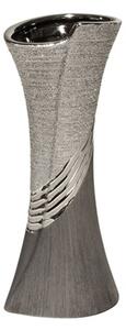 Bridgetown Ceramic Medium Decorative Vase In Grey And Silver