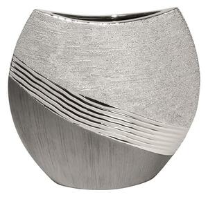 Bridgetown Ceramic Decorative Vase In Grey And Silver