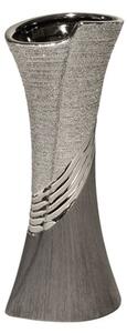 Bridgetown Ceramic Small Decorative Vase In Grey And Silver