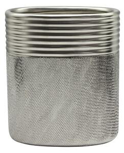 Trace Ceramic Small Decorative Vase In Silver