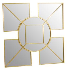 Xuange Square And Circular Wall Bedroom Mirror In Gold Frame