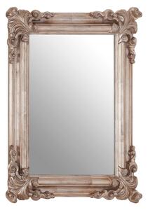 Georga Rectangular Wall Bedroom Mirror In Pale Silver Frame