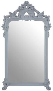 Cikroya Decorative Crest Wall Bedroom Mirror In Grey Frame