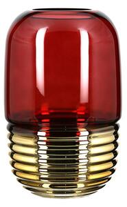 Noble Glass Decorative Vase In Burgundy And Gold