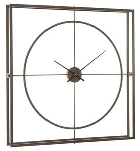 Trigona Square Metal Wall Clock In Rustic Copper Frame