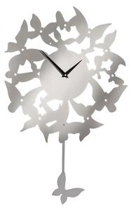 Veeto Contemporary Butterfly Pendulum Wall Clock In Silver