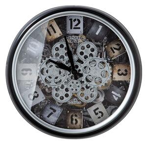 Starls Glass Wall Clock With Black And Silver Metal Frame