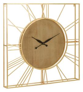 Xuange Square Wall Bedroom Clock In Gold Wooden Frame