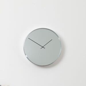 Breiley Round Minimal Mirrored Wall Clock In Chrome Frame