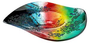 Rainbow Dots Glass Decorative Bowl In Multicolor