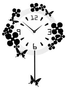 Veeto Butterfly Pendulum Wall Clock In Black And White