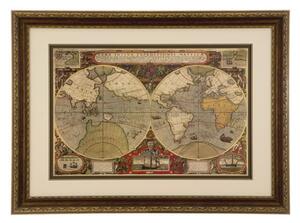 Agatiyo Framed World Map Wall Art In Multi Coloured