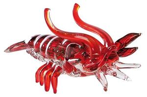 Lobster Glass Design Sculpture In Red And Clear