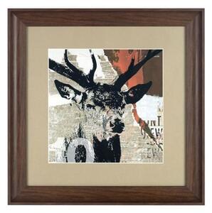 Agatiyo Stag Head Wall Art Frame In Multicolor