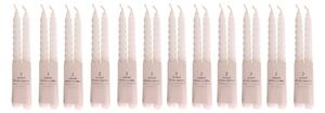 Pack of 12 Twisted Pillar Candles White
