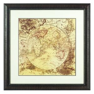 Agatiyo Framed Vintage Map Wall Art In Multi Coloured