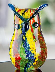 Colorants Glass Owl Design Sculpture In Multicolor